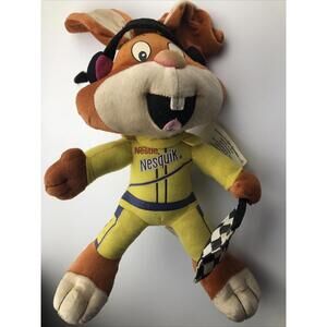 Nestle Nesquik Bunny Rabbit Plush Racing Flag Stuffed Toy Authentic Team Bears